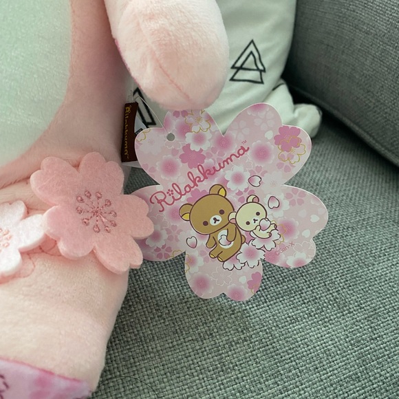NWT Rikakkuma 15” Pink Plush Stuffed Animal Cherry Blossom Sakura Series - Picture 4 of 10